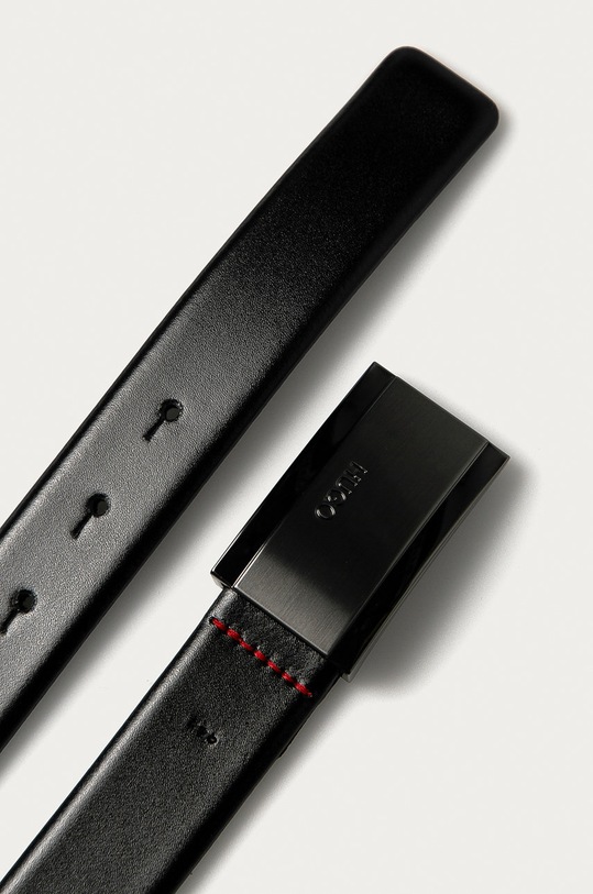 Hugo - Kožený opasok 50407819 čierna AA00