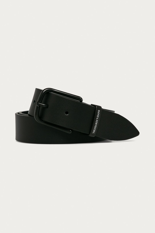 Trussardi Jeans - Pasek skórzany czarny 71L00081.9Y099996