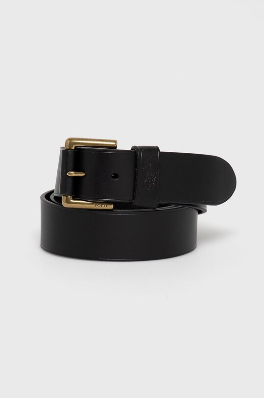Δερμάτινη ζώνη Polo Ralph Lauren μαύρο 405820098002