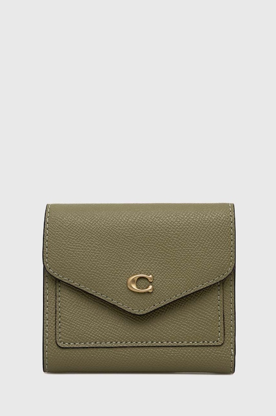 Портмоне Coach Wyn Small Wallet гладка кожа зелен C2328