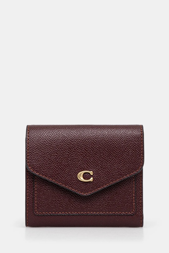 Coach wallet Wyn Small Wallet plain maroon C2328