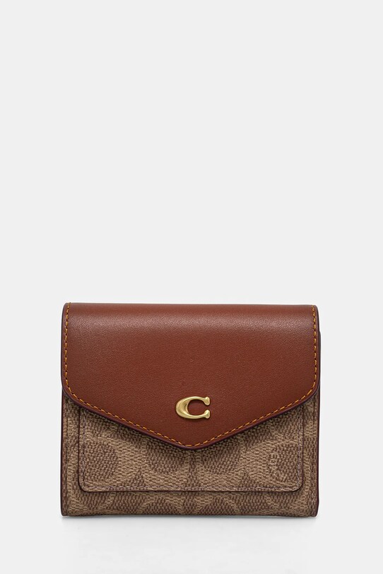 Coach - Portfel skórzany C2329 Wyn Small Wallet wzorzyste brązowy C2329