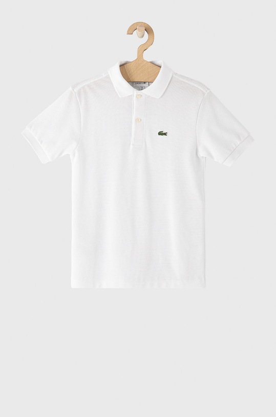 Detská bavlenná polokošeľa Lacoste bavlna biela PJ2909
