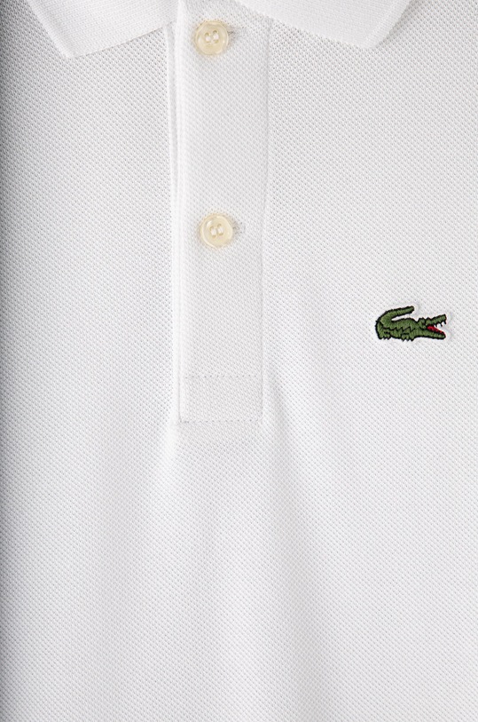 Chlapec Detská bavlenná polokošeľa Lacoste PJ2909 biela