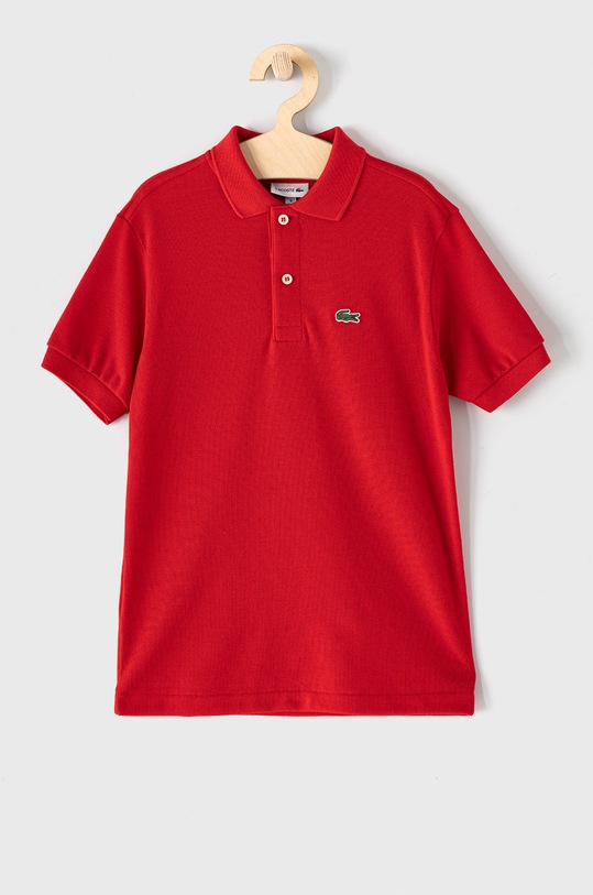 Detská bavlenná polokošeľa Lacoste bavlna červená PJ2909