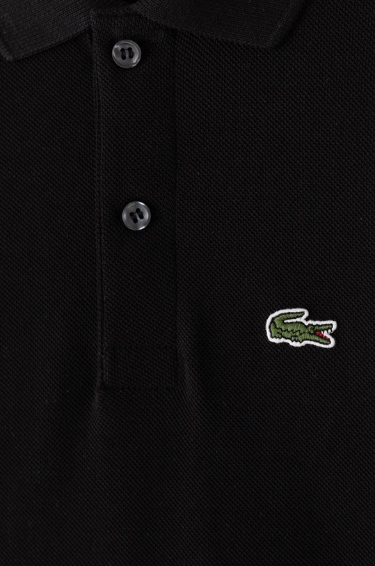 Chlapec Detská bavlenná polokošeľa Lacoste PJ2909 čierna