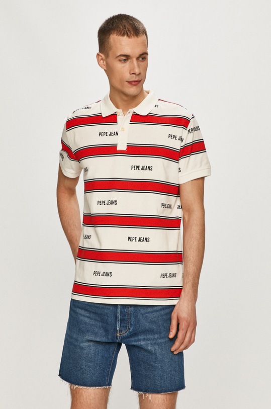 Pepe Jeans - Polo tričko Bart bavlna bílá PM541667.803