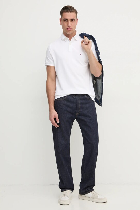 Tommy Hilfiger tricou Polo MW0MW17770.4891 alb SS21