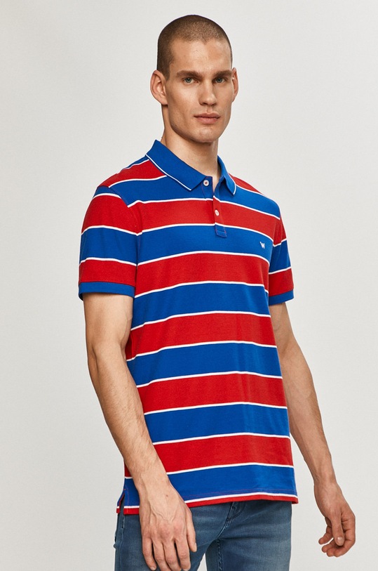 Wrangler - Polo wzorzyste czerwony W7ALKFXA4