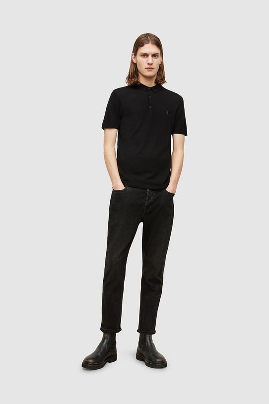 AllSaints Polo MODE MERINO SS POLO czarny MK021N