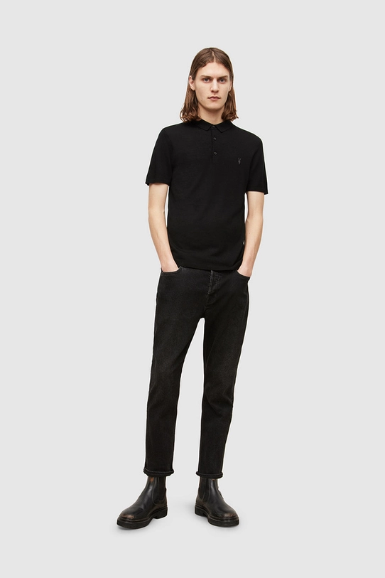 AllSaints Polo MODE MERINO SS POLO czarny MK021N