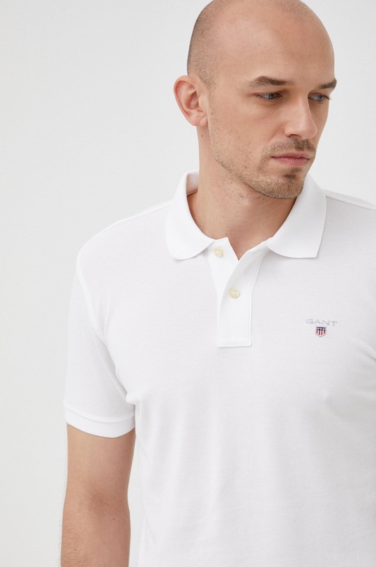 Gant polo bawełniane bawełna biały 2202