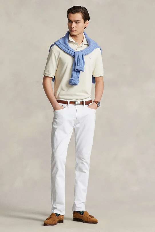 Ρούχα Βαμβακερό μπλουζάκι πόλο Polo Ralph Lauren 710536856 μπεζ