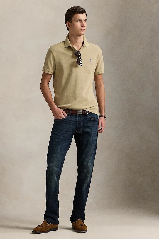 Oblečenie Bavlnené polo tričko Polo Ralph Lauren 710536856 zelená