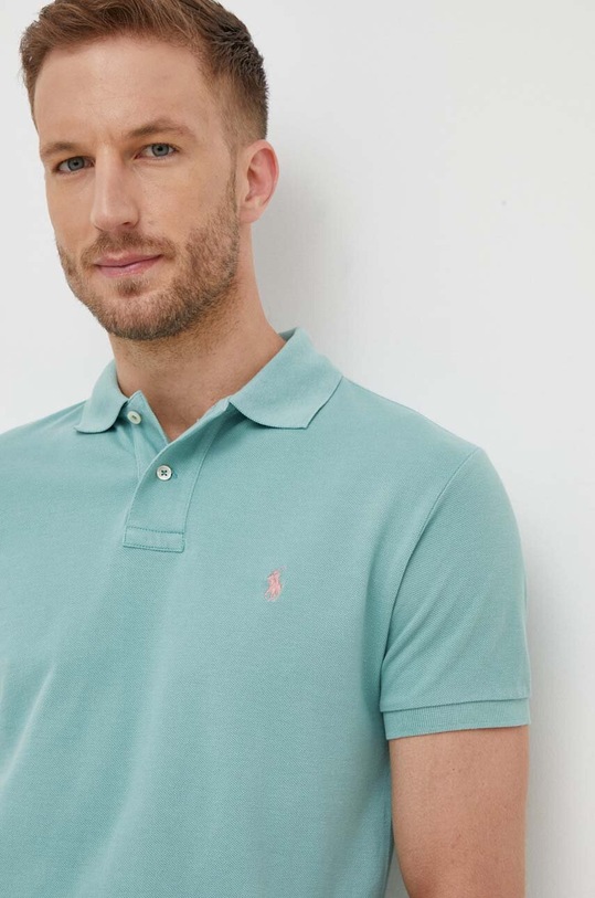 Βαμβακερό μπλουζάκι πόλο Polo Ralph Lauren πράσινο 710536856