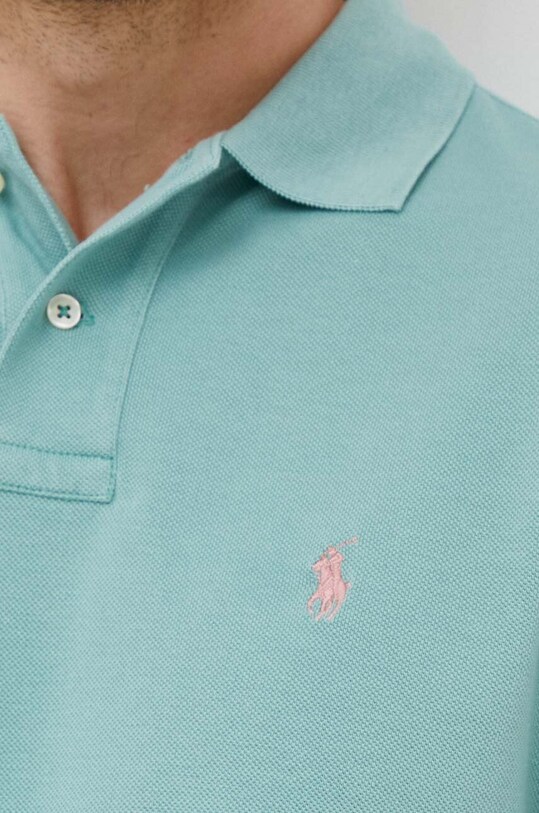 Хлопковое поло Polo Ralph Lauren 710536856 зелёный