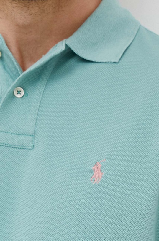 Βαμβακερό μπλουζάκι πόλο Polo Ralph Lauren 710536856 πράσινο