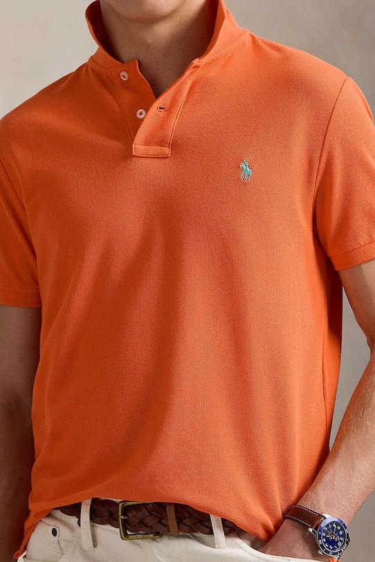 Polo Ralph Lauren polo bawełniane pomarańczowy 710536856