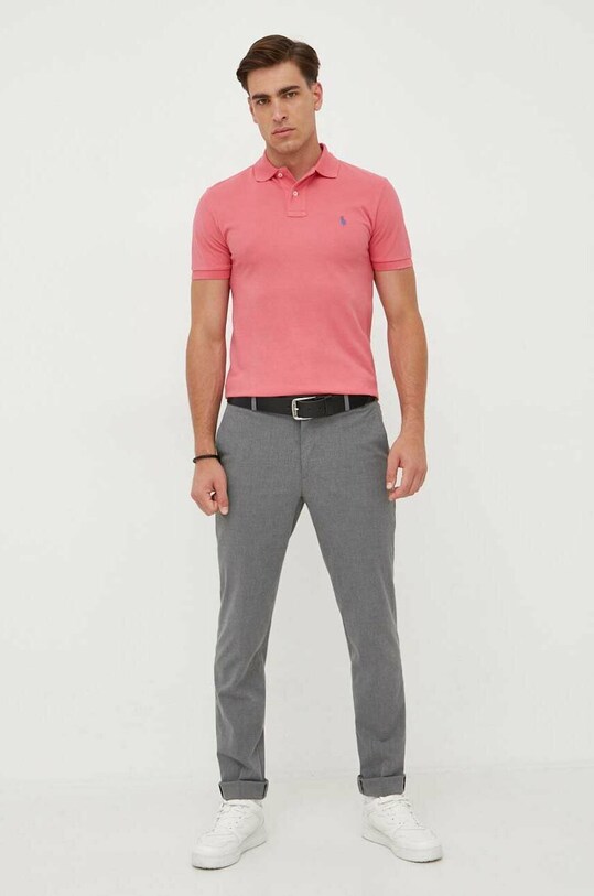Polo Ralph Lauren polo bawełniane 710536856 różowy AA00