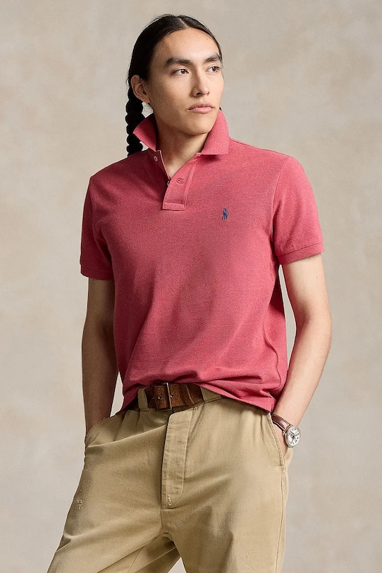 Хлопковое поло Polo Ralph Lauren красный 710536856