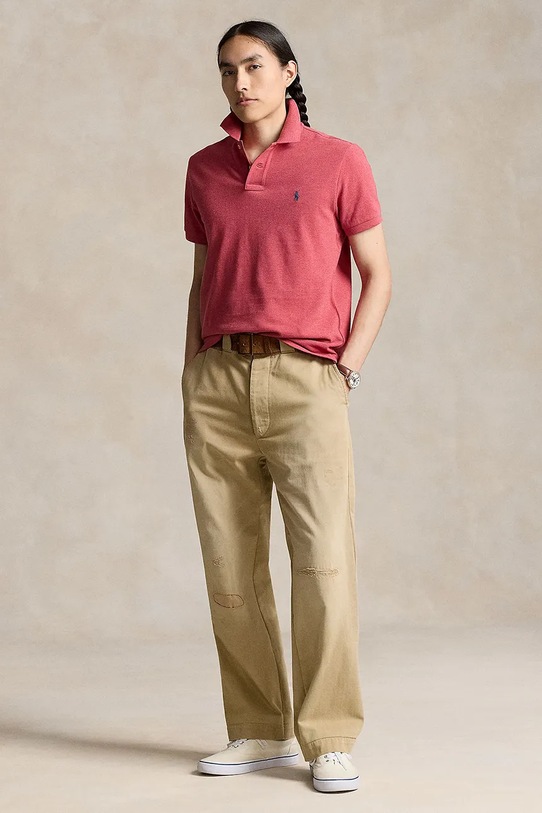 Odzież Polo Ralph Lauren polo bawełniane 710536856 czerwony