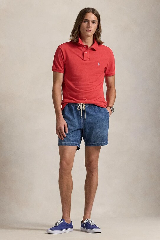Ρούχα Βαμβακερό μπλουζάκι πόλο Polo Ralph Lauren 710536856 κόκκινο