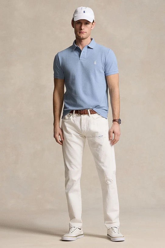Oblečenie Bavlnené polo tričko Polo Ralph Lauren 710536856 modrá
