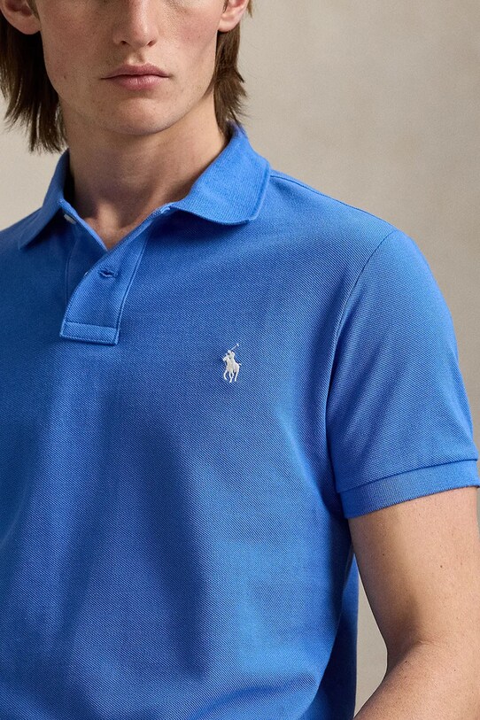 Бавовняне поло Polo Ralph Lauren блакитний 710536856
