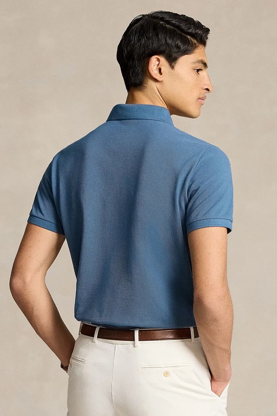 Хлопковое поло Polo Ralph Lauren 710536856 тёмно-синий AA00