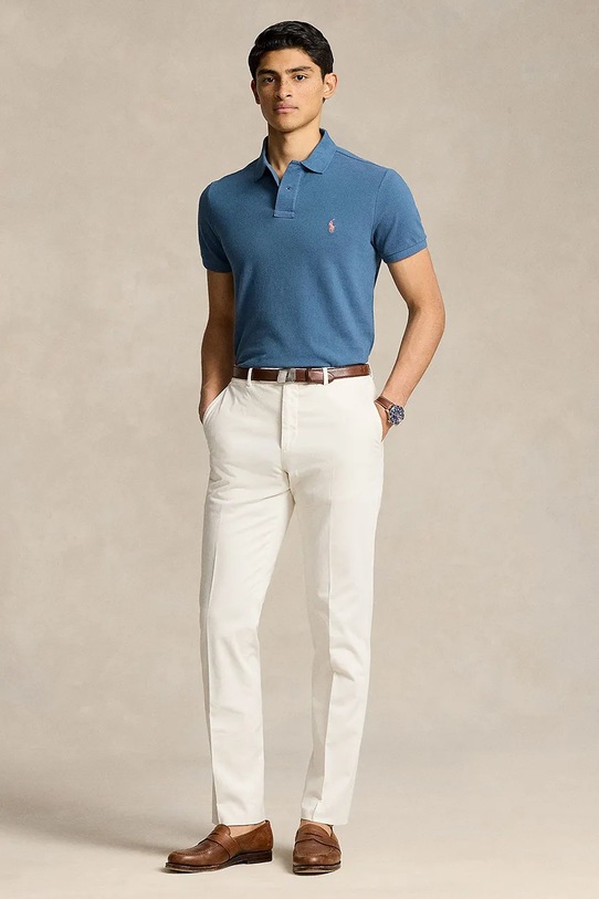 Одежда Хлопковое поло Polo Ralph Lauren 710536856 тёмно-синий