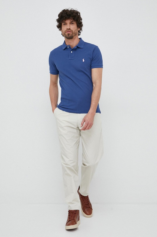 Bavlnené polo tričko Polo Ralph Lauren 710536856 tmavomodrá AA00