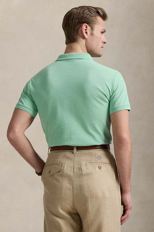 Бавовняне поло Polo Ralph Lauren 710536856 бірюзовий AA00