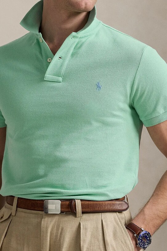 Бавовняне поло Polo Ralph Lauren бірюзовий 710536856