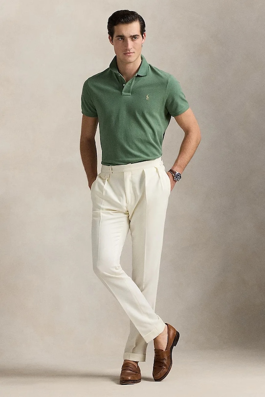 Oblečení Bavlněné polo tričko Polo Ralph Lauren 710536856 zelená