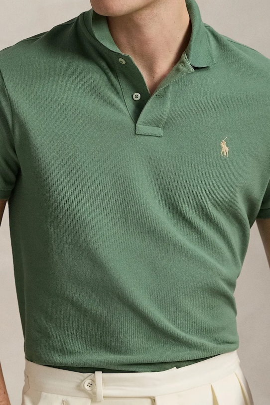 Bavlněné polo tričko Polo Ralph Lauren zelená 710536856