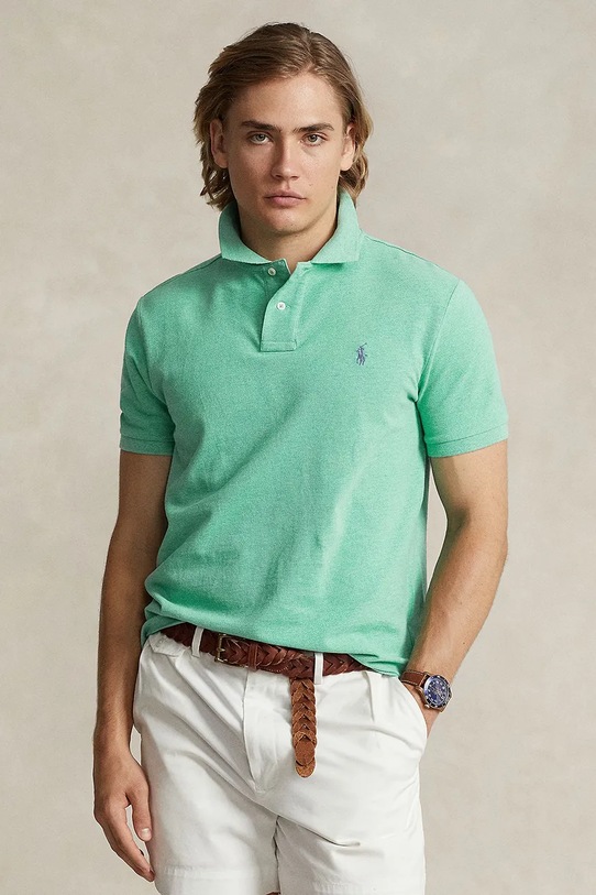 Bavlnené polo tričko Polo Ralph Lauren slim zelená 710536856