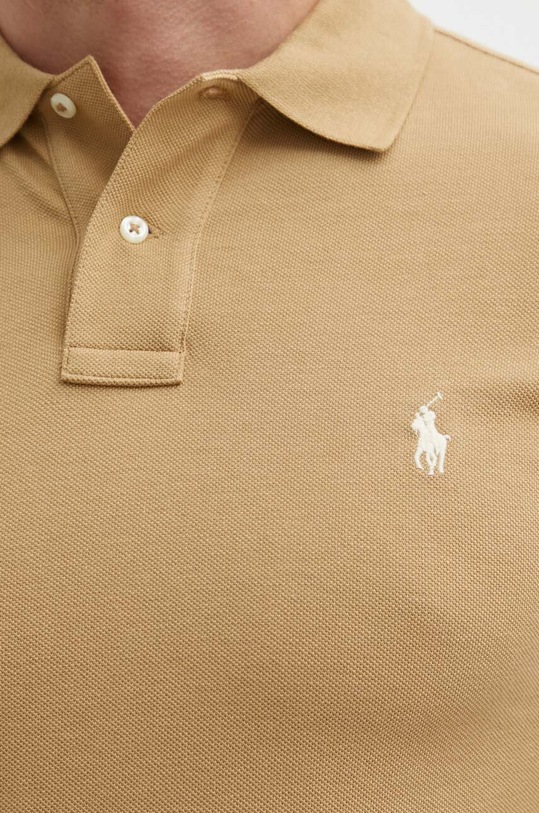Βαμβακερό μπλουζάκι πόλο Polo Ralph Lauren 710536856 μπεζ