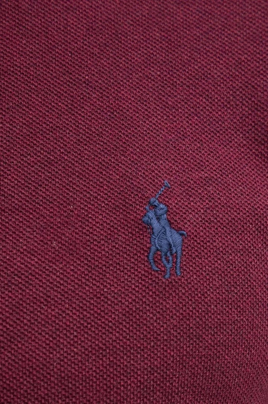 Βαμβακερό μπλουζάκι πόλο Polo Ralph Lauren 710536856 μπορντό