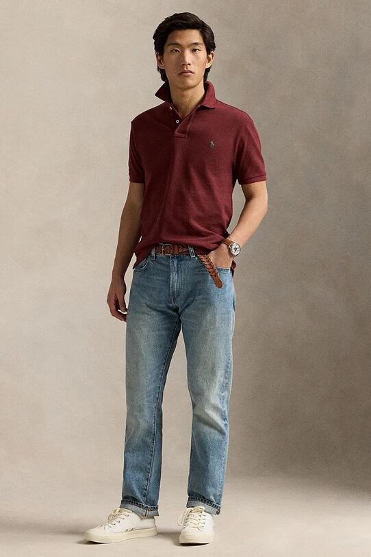 Ruházat Polo Ralph Lauren pamut póló 710536856 burgundia