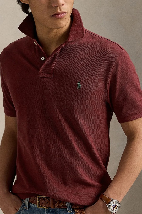Polo Ralph Lauren polo bawełniane bordowy 710536856