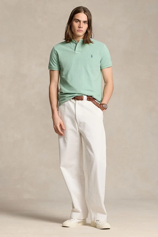 Oblečenie Bavlnené polo tričko Polo Ralph Lauren 710536856 zelená