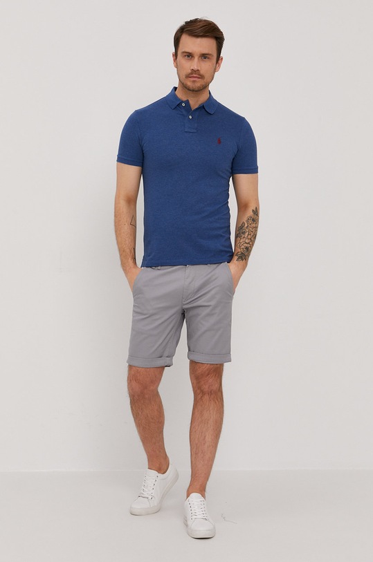 Bavlnené polo tričko Polo Ralph Lauren 710536856 modrá AA00