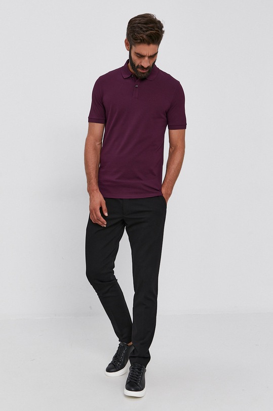 Boss Tricou Polo bumbac violet 50425985