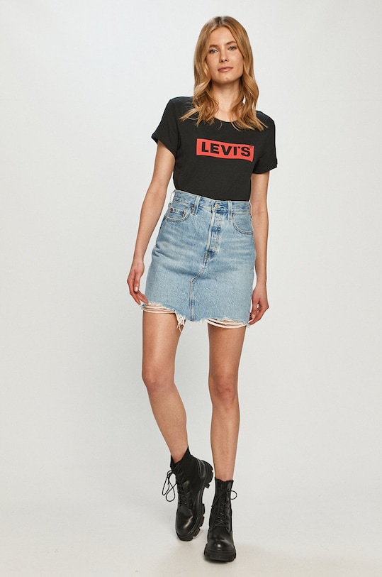 Levi's - Džínová sukně mini modrá 77882.0040