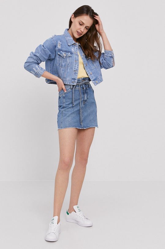 Pepe Jeans fustă din denim PL900910.000 albastru SS21