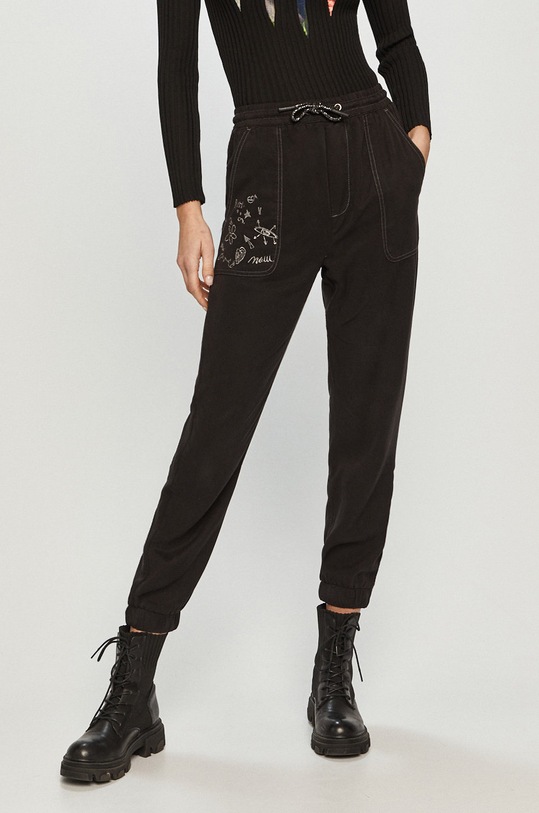 Desigual - Kalhoty high černá 21SWDD51