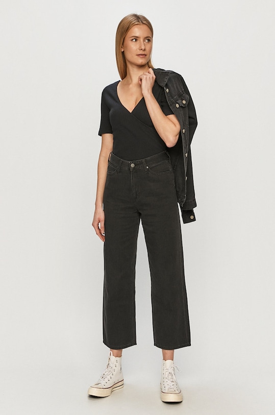Lee jeansy Wide Leg Black Duns L30SNECY czarny SS21
