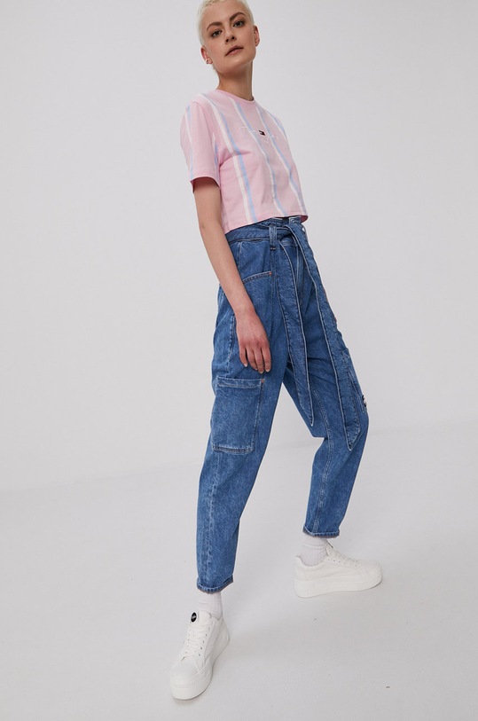 Tommy Jeans Jeansy Mom DW0DW09903.4891 DW0DW09903.4891 niebieski SS21