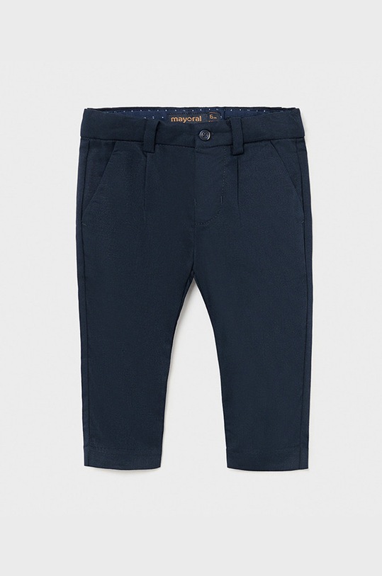 Mayoral - Detské nohavice s prímesou ľanu tmavomodrá 1581.3D.BABY