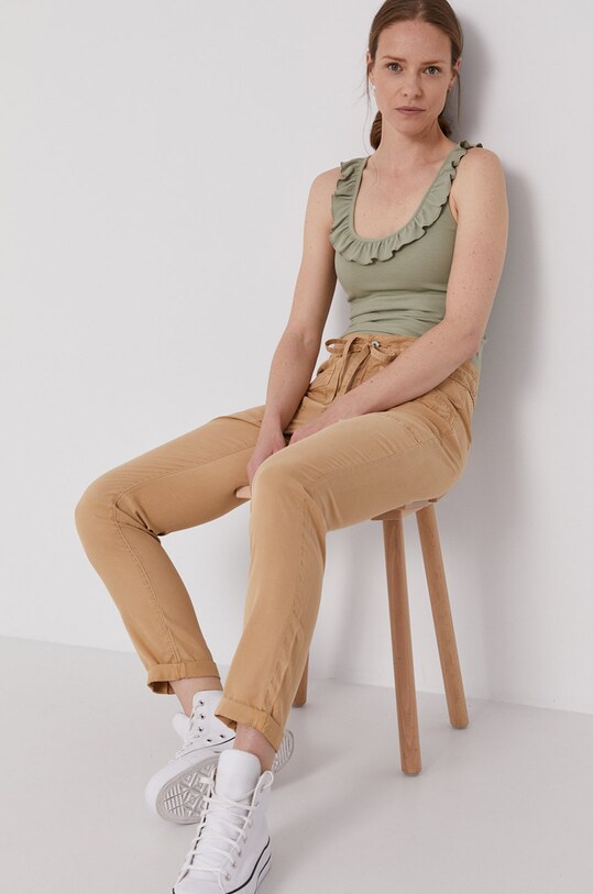 Pepe Jeans Spodnie Dash tkanina brązowy PL211449.845